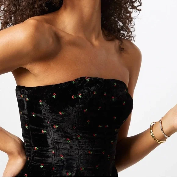 NWOT Free People Rosie Embroidered Bustier Top - Picture 2 of 10